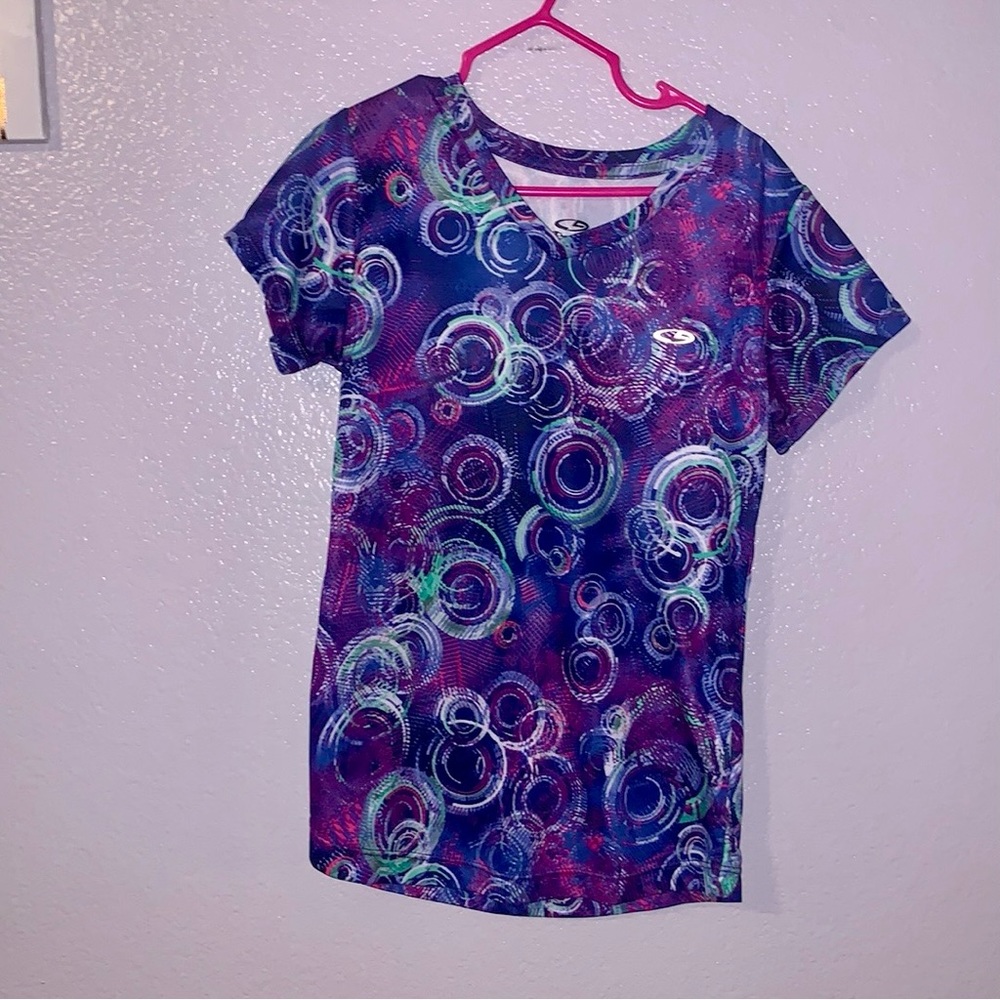 Champion colorful circle design short sleeve athletic top